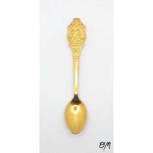 Vintage Jungfrau Vergoldet Souvenir Collector 4.25" Spoon